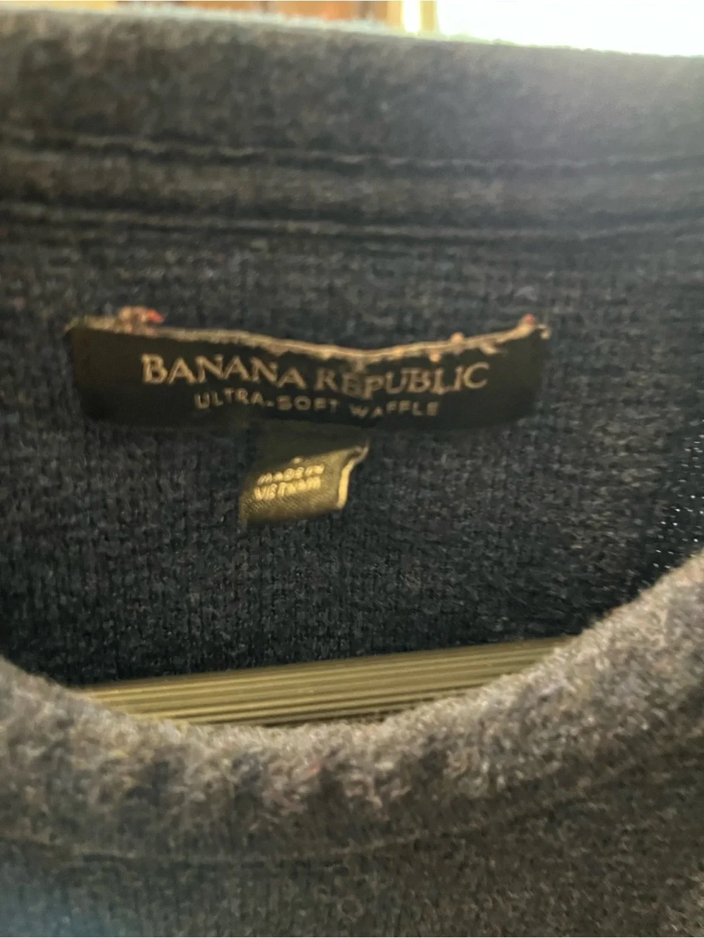 Banana Republic Ultra Soft Waffle Crewneck Sweater - Navy